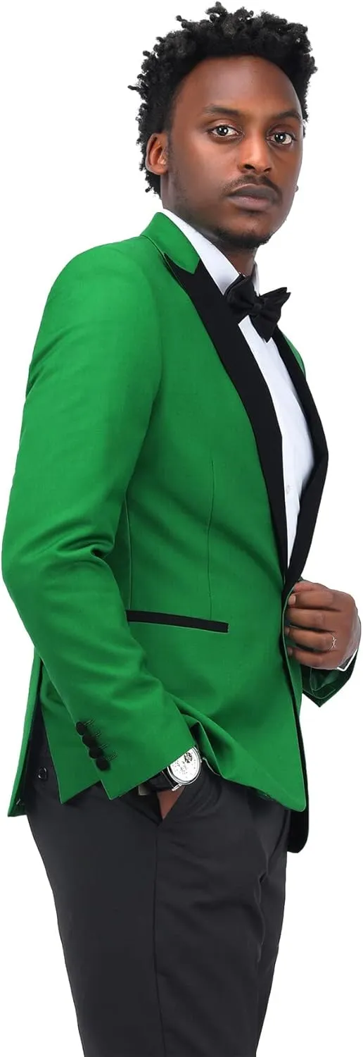 Cloudstyle Mens 3 Piece Suit Prom Colour Fashion Blazer Single Breasted Vest Jacket Pants
