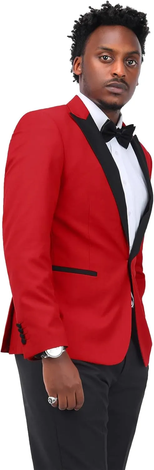 Cloudstyle Mens 3 Piece Suit Prom Colour Fashion Blazer Single Breasted Vest Jacket Pants