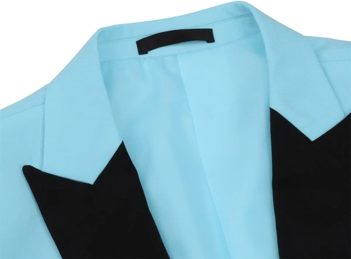 Cloudstyle Mens 3 Piece Suit Prom Colour Fashion Blazer Single Breasted Vest Jacket Pants