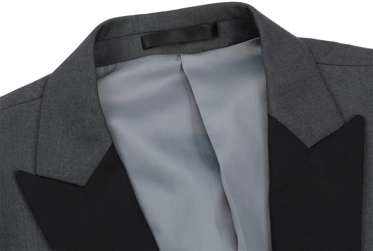 Cloudstyle Mens 3 Piece Suit Prom Colour Fashion Blazer Single Breasted Vest Jacket Pants