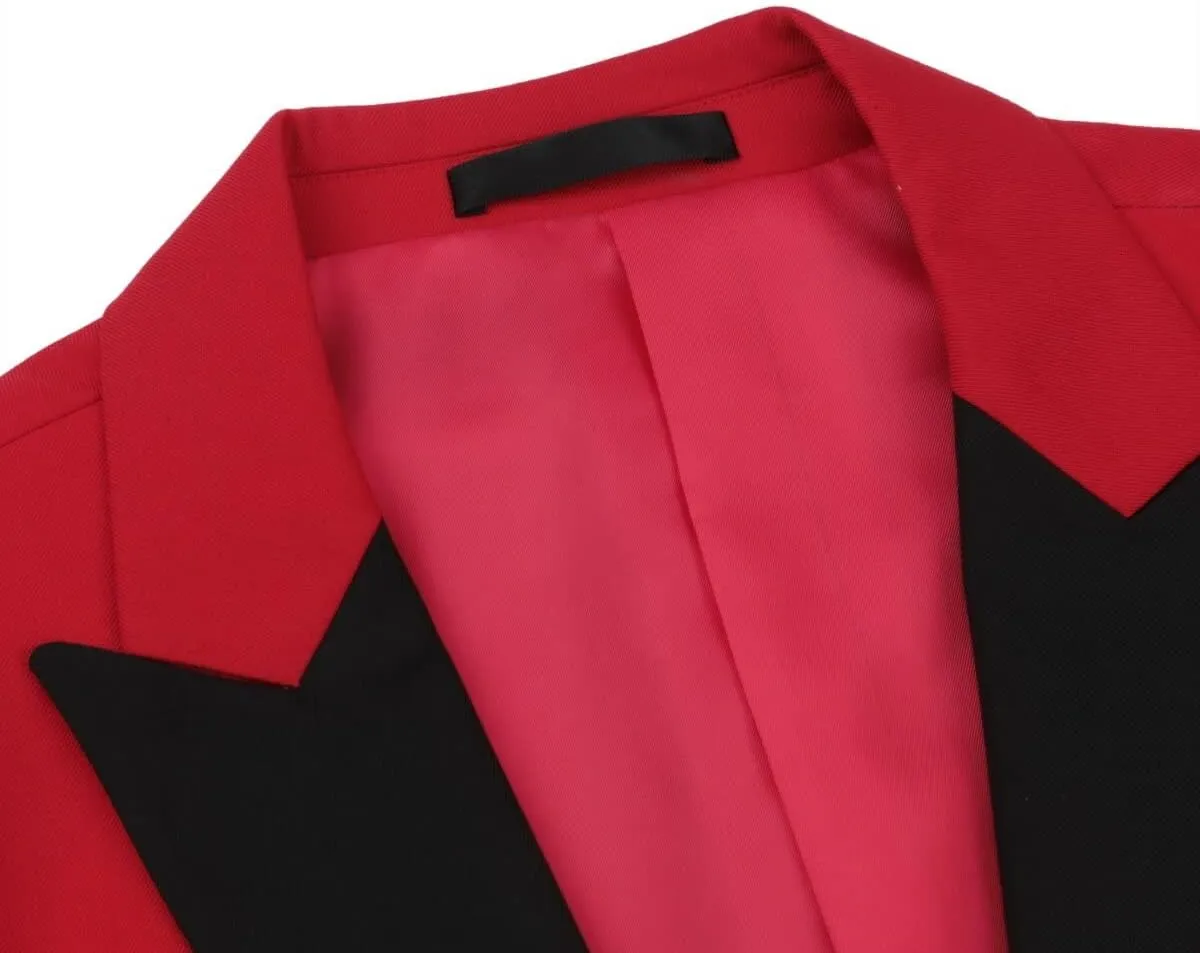 Cloudstyle Mens 3 Piece Suit Prom Colour Fashion Blazer Single Breasted Vest Jacket Pants