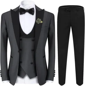 Cloudstyle Mens 3 Piece Suit Prom Colour Fashion Blazer Single Breasted Vest Jacket Pants