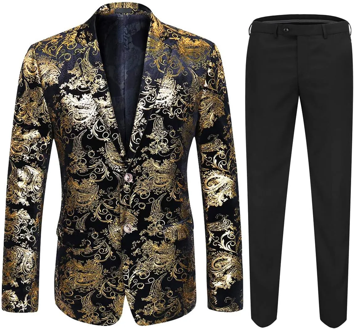 Cloudstyle Men's Dress Suit Single-Breasted 2 Pieces Slim Fit 2 Buttons Suits