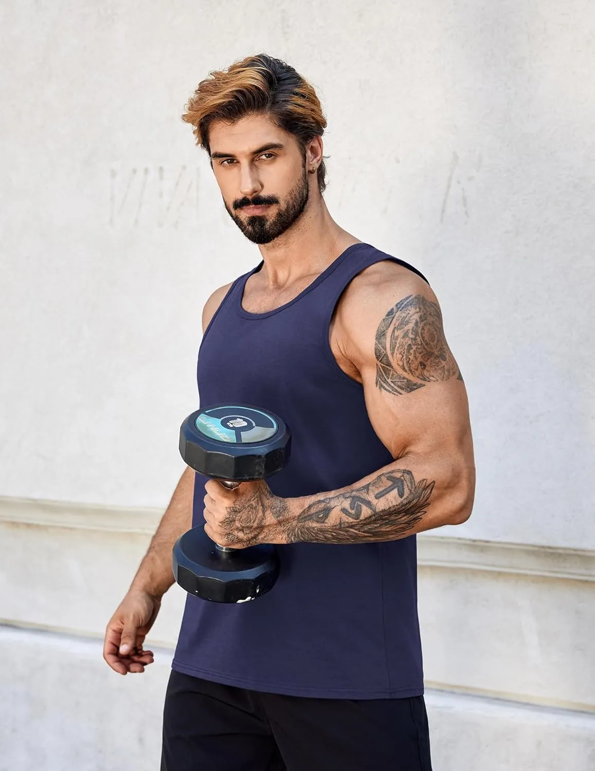 COOFANDY Mens Cotton Tank Tops Summer Beach Sleeveless Muscle Shirts Gym Workout Running Tank Shirt Pack