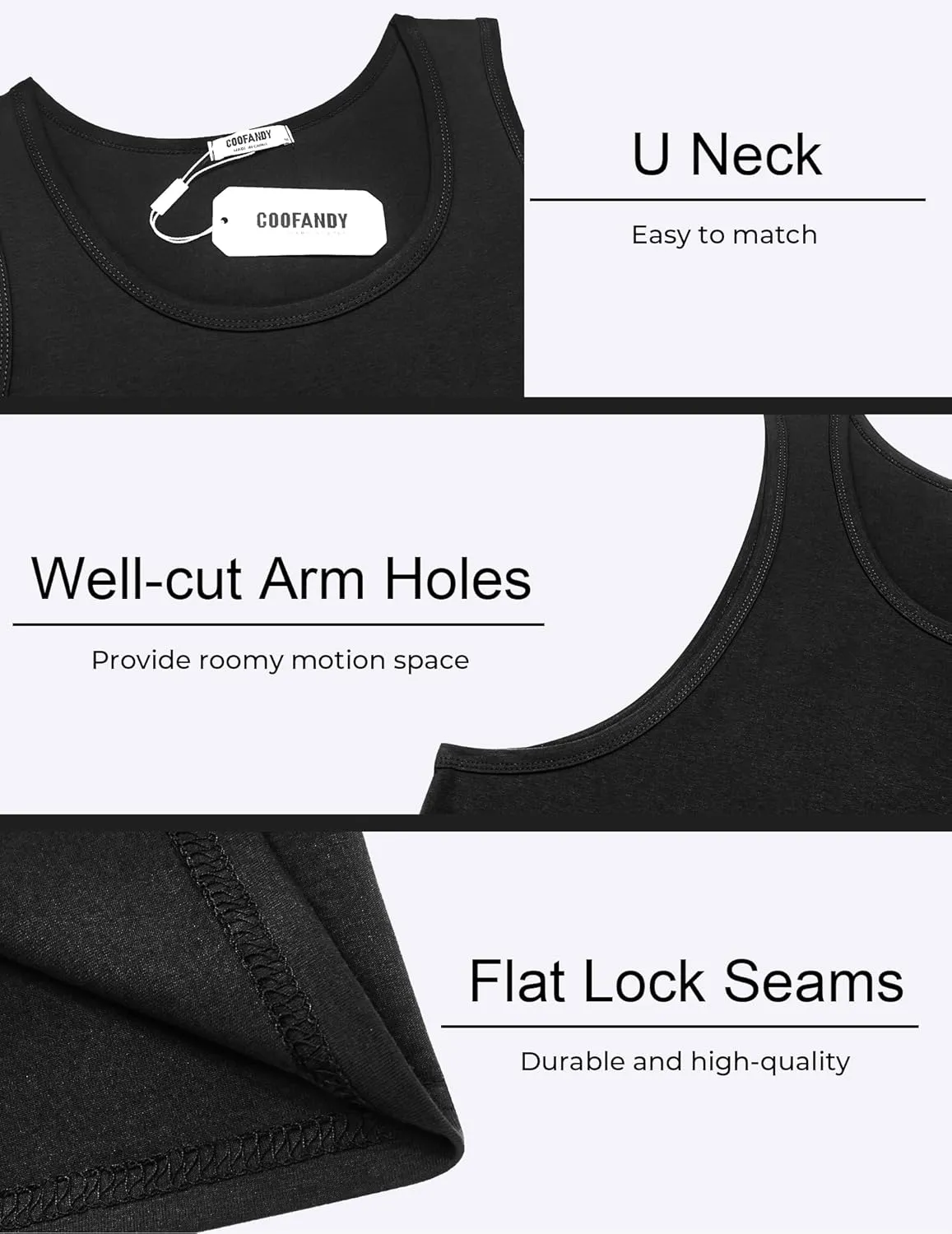 COOFANDY Mens Cotton Tank Tops Summer Beach Sleeveless Muscle Shirts Gym Workout Running Tank Shirt Pack