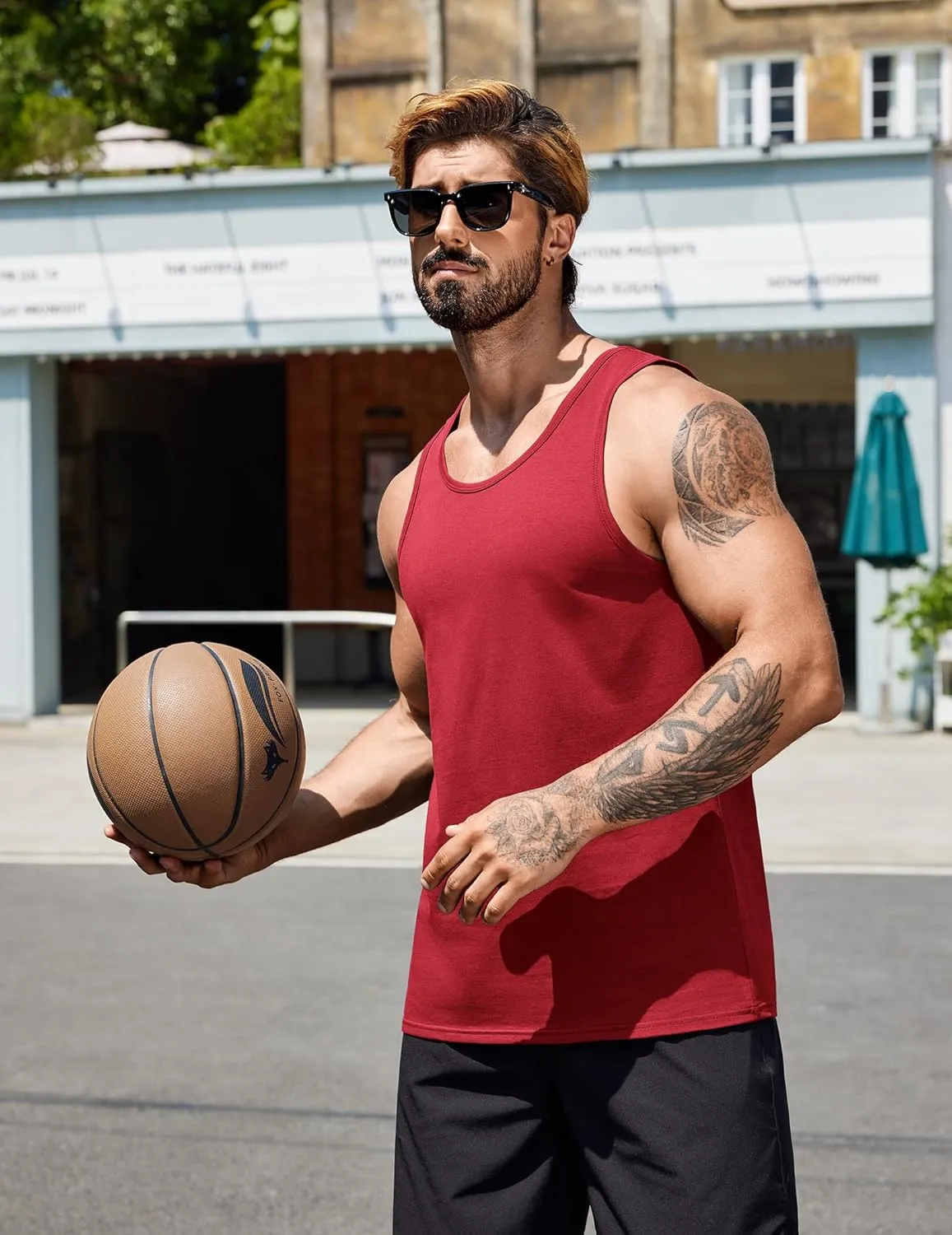 COOFANDY Mens Cotton Tank Tops Summer Beach Sleeveless Muscle Shirts Gym Workout Running Tank Shirt Pack