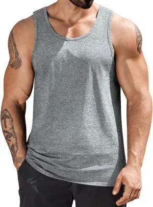 COOFANDY Mens Cotton Tank Tops Summer Beach Sleeveless Muscle Shirts Gym Workout Running Tank Shirt Pack