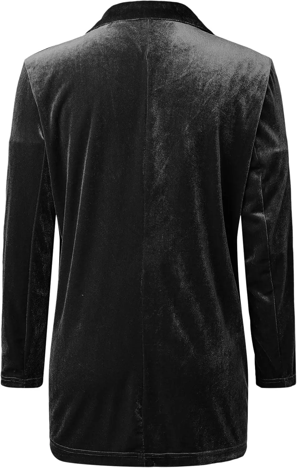 cooki Velvet Blazer Jackets for Women Velvet Trench Coat Open Front Cardigan with Pockets Long Lapel Winter Velvet Soft Coat