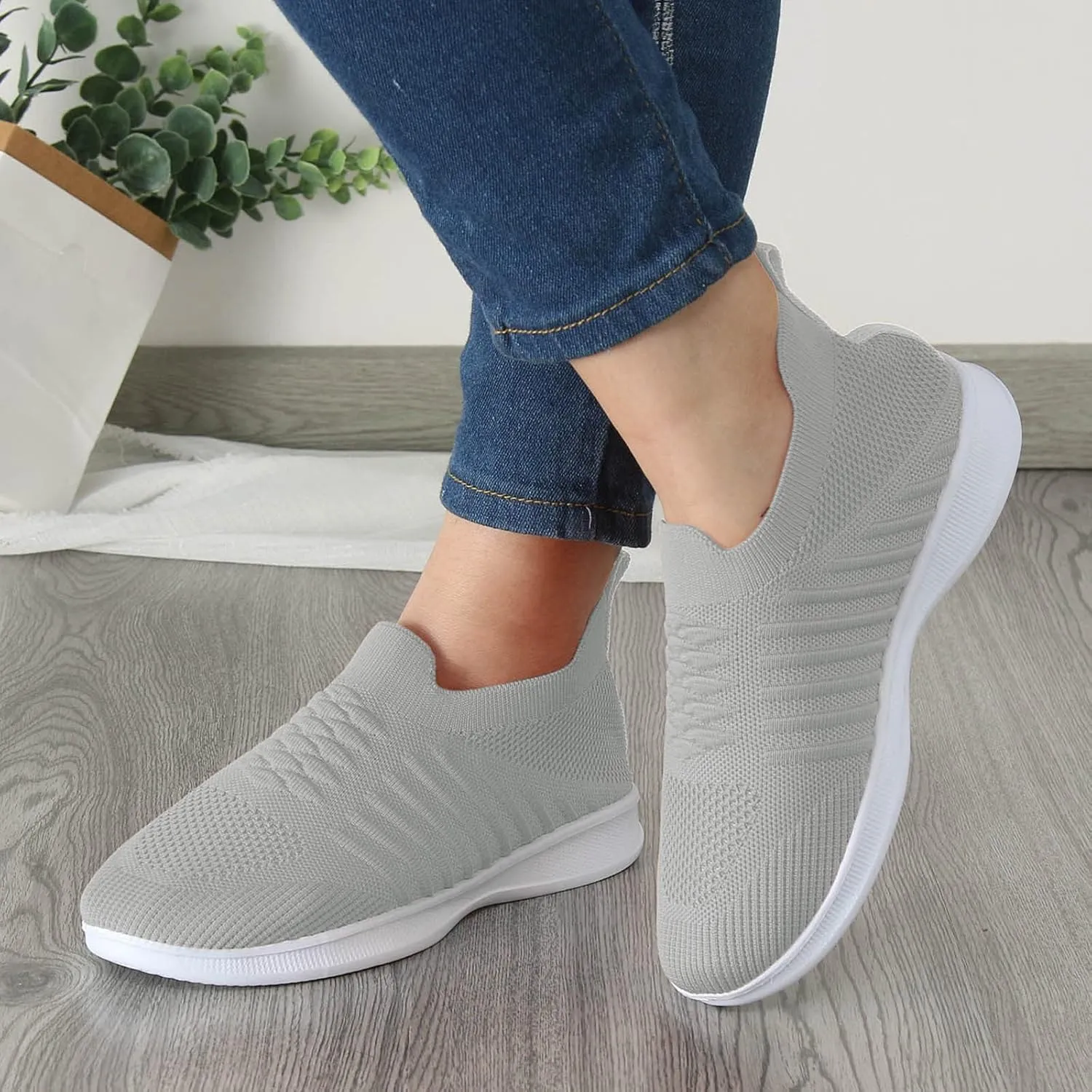 CsgrFagr Women Casual Shoes Fashionable Simple and Solid Color The New Pattern Summer Mesh Breathable Shoes Men Sneaker (Grey, 8)