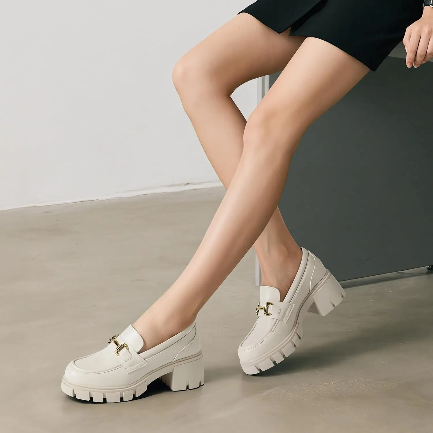 DREAM PAIRS Loafers for Women Platform Chunky Loafers Slip On Casual Shoes