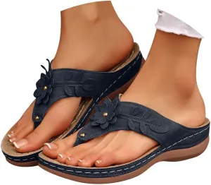 Eduavar Sandals for Women 2025 Slide Shoes Slip On Flip Flops Summer Open Toe Slippers Walking with Arch Support Beach Sandal