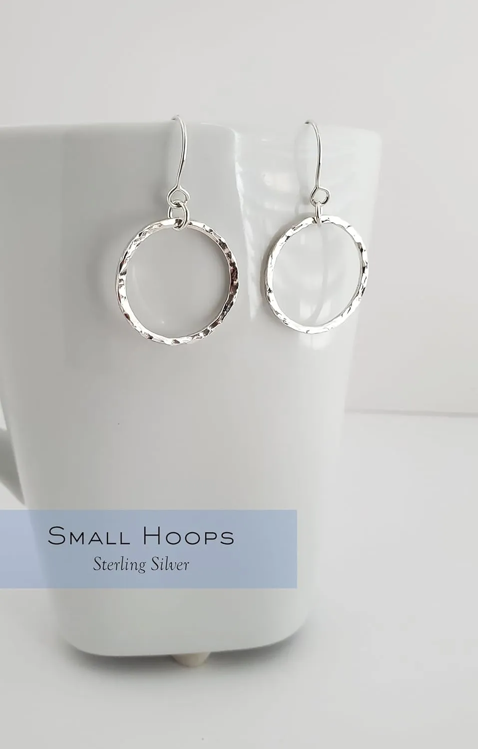 Empty Set Hoop Dangle Earrings, Small Hoops, Large Hoops, Hammered Silver Hoops, Silver Dangle Hoops, Silver Hoop Earrings, Minimalist Hoops (Small)