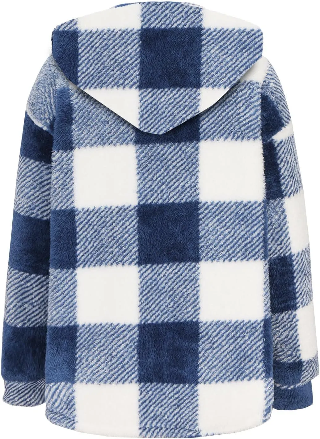 Fall Jackets for Women 2024 Plaid Shirts Casual Hoodie Jackets Long Sleeve Button Down Loose Fit Warm Winter Coats