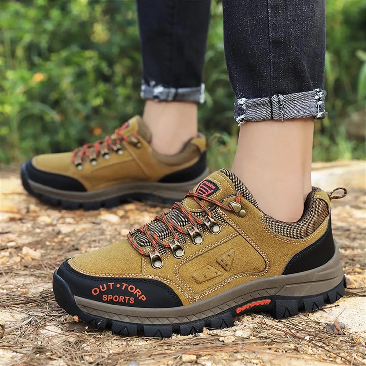 Fashion Four Seasons Men Hiking Shoes Flat Bottom Non Slip Lace Up Comfortable Classic Sneaker Men's