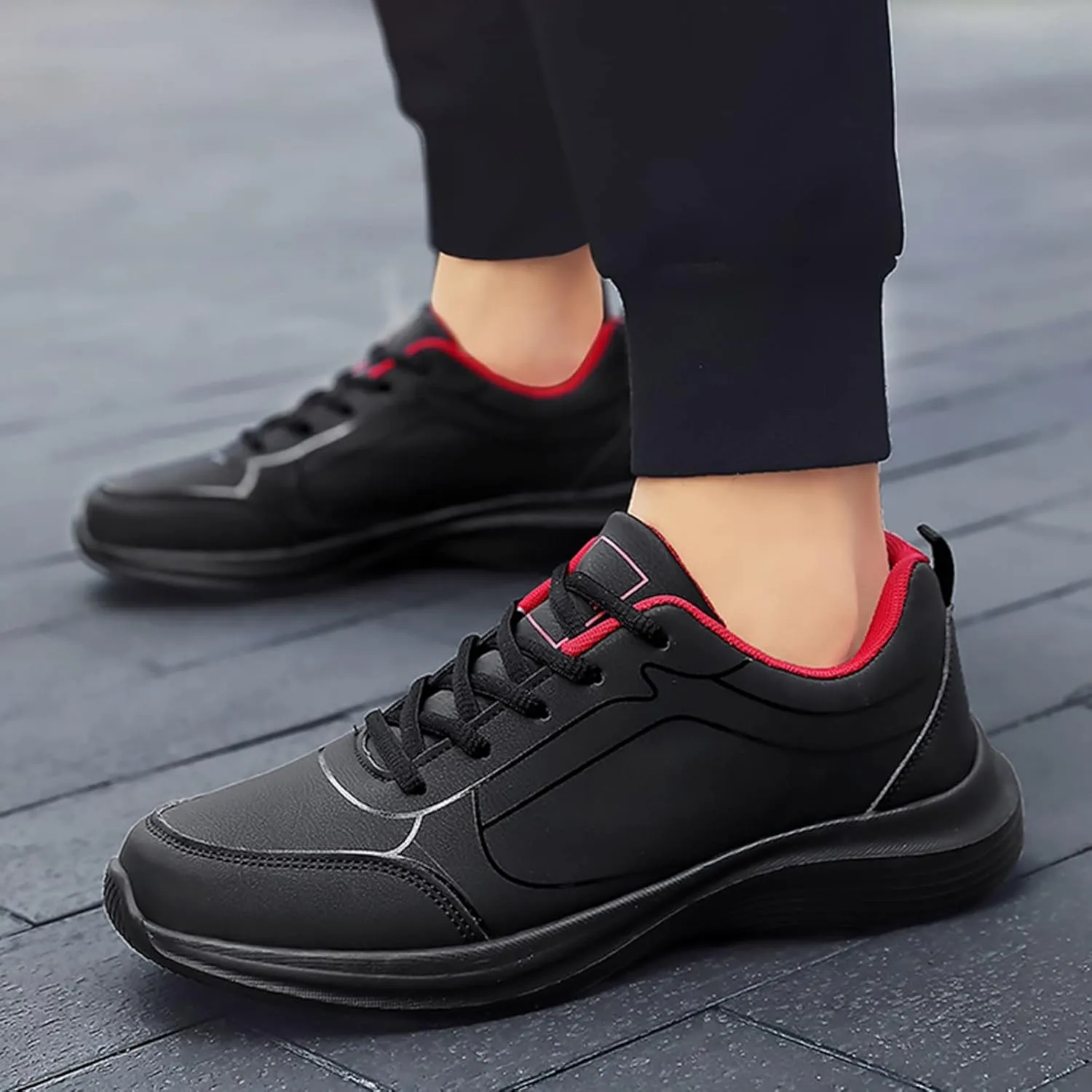 Fashion Men Sports Shoes Flat Non Slip Lace Up Upper Lightweight and Comfortable Mens Club Fashion Sneaker
