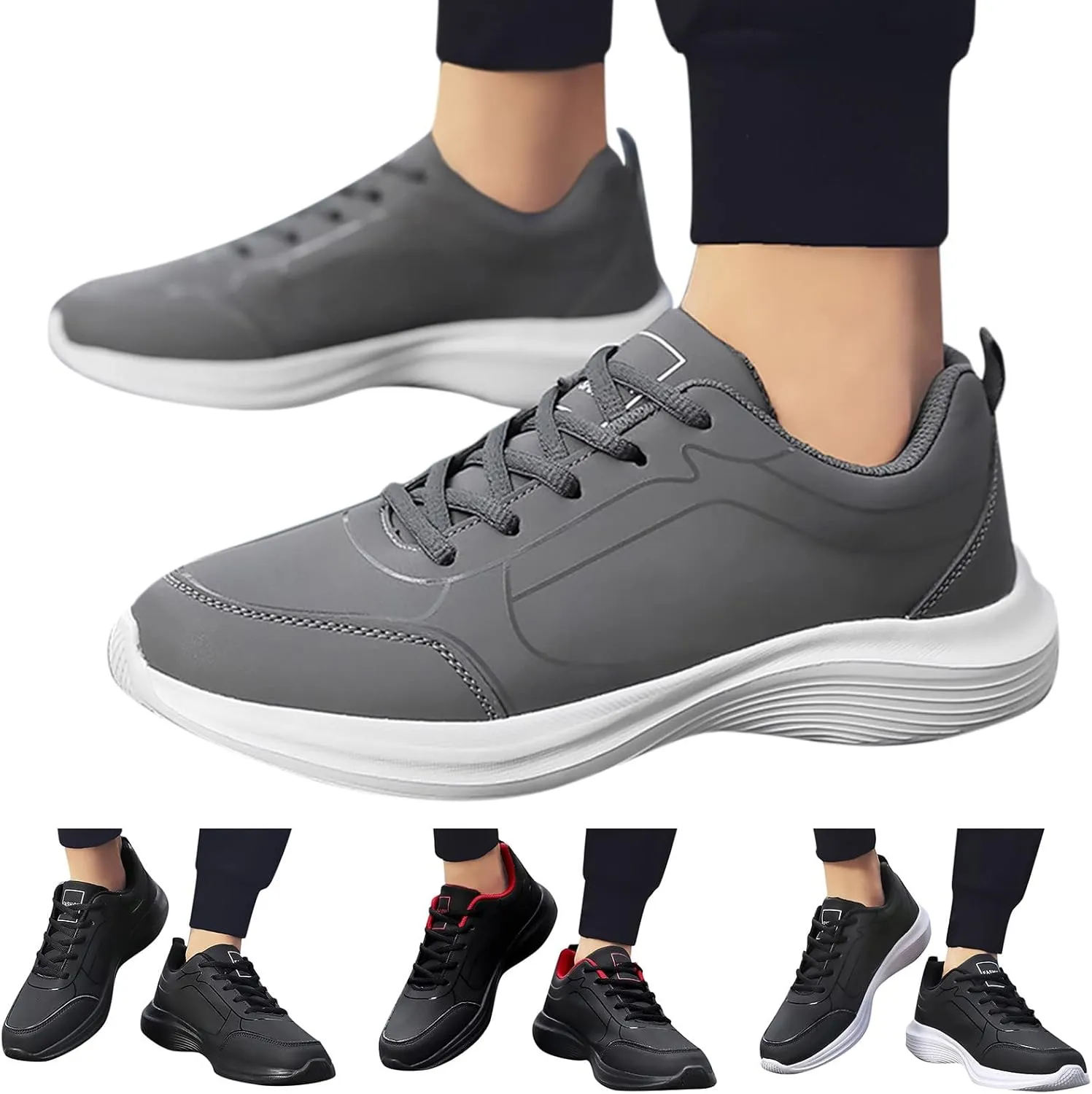 Fashion Men Sports Shoes Flat Non Slip Lace Up Upper Lightweight and Comfortable Mens Club Fashion Sneaker
