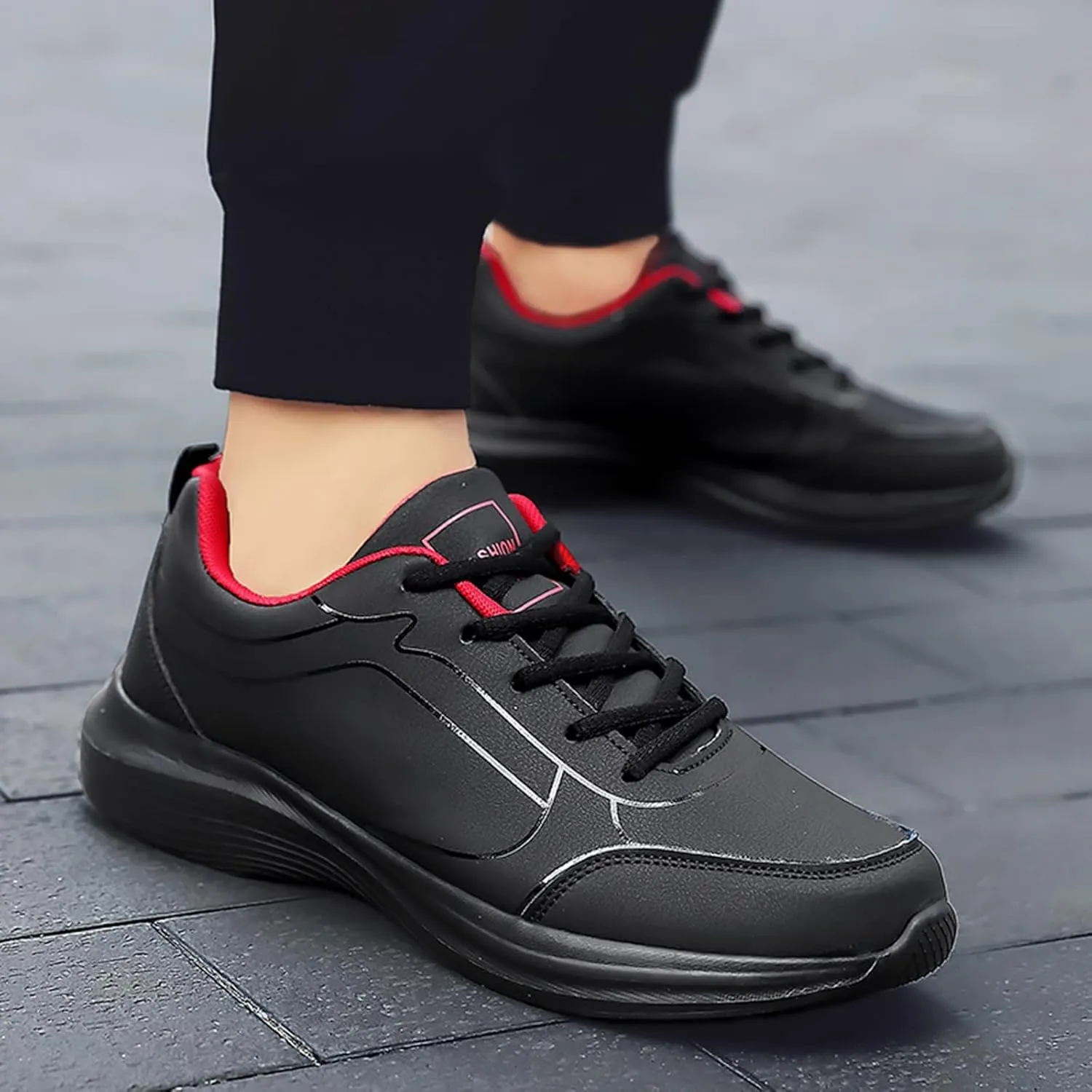 Fashion Men Sports Shoes Flat Non Slip Lace Up Upper Lightweight and Comfortable Mens Club Fashion Sneaker