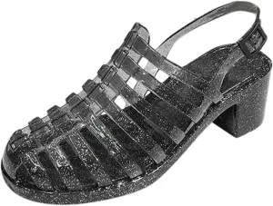 Fashionable Casual Women's Jelly Rain Boots Crystal Plastic Mid Heel Sandals All Wedge Sandals for Women