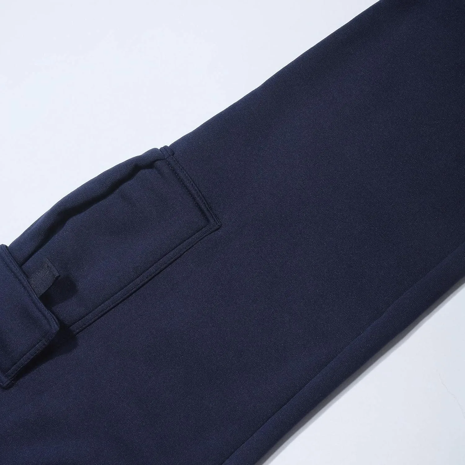 Fleece Cargo Sweatpants for Men Big and Tall Loose Fit Elastic Waist Casual Pants Lightweight Comfy Drawstring Athletic Pants