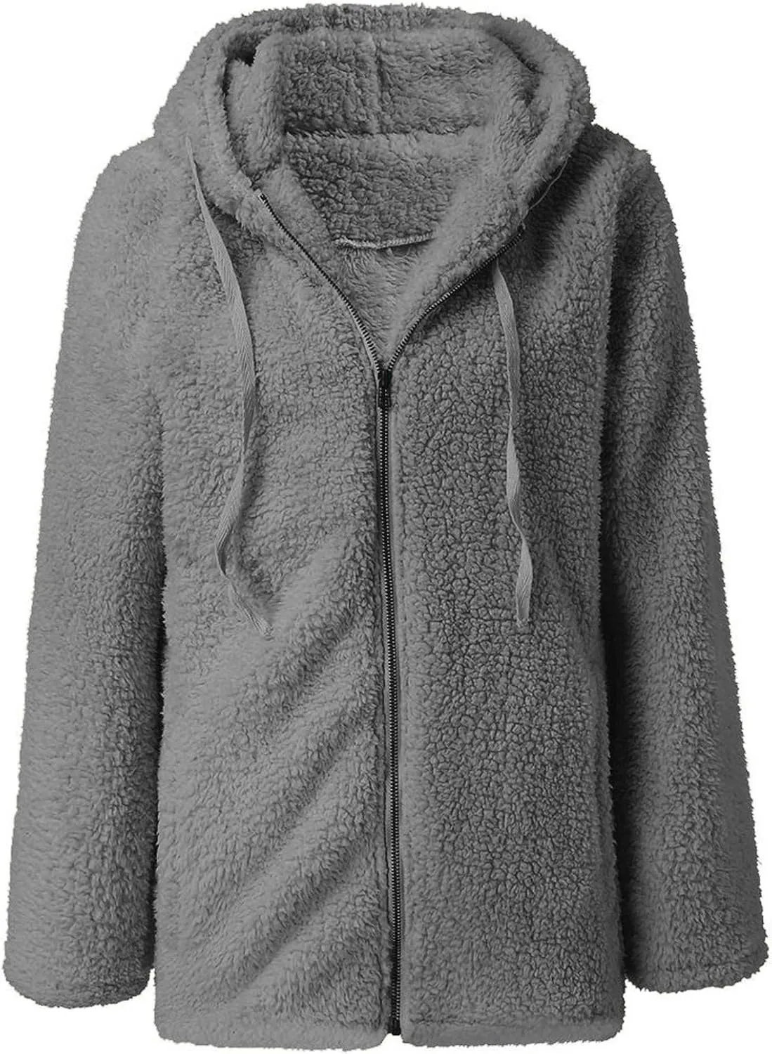 Fur Jackets for Women Sherpa Lined Warm Full Zip Winter Jackets Casual Open Front Cardigan Jacket Plus Size Plush Coats