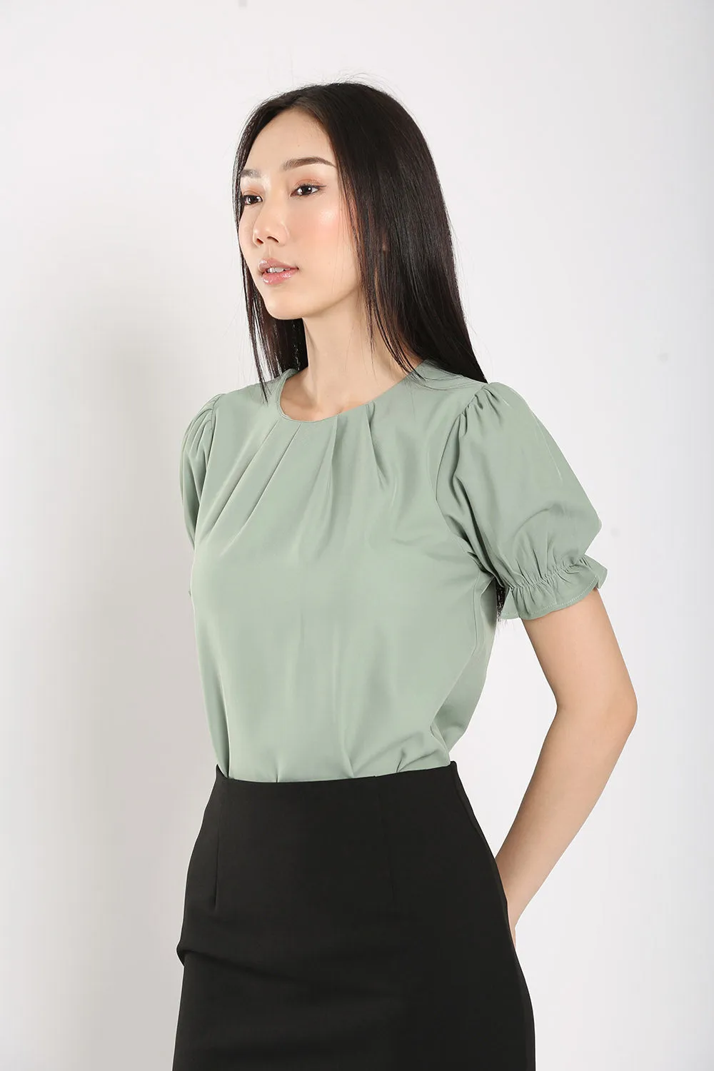 Geia Blouse in Sage Green