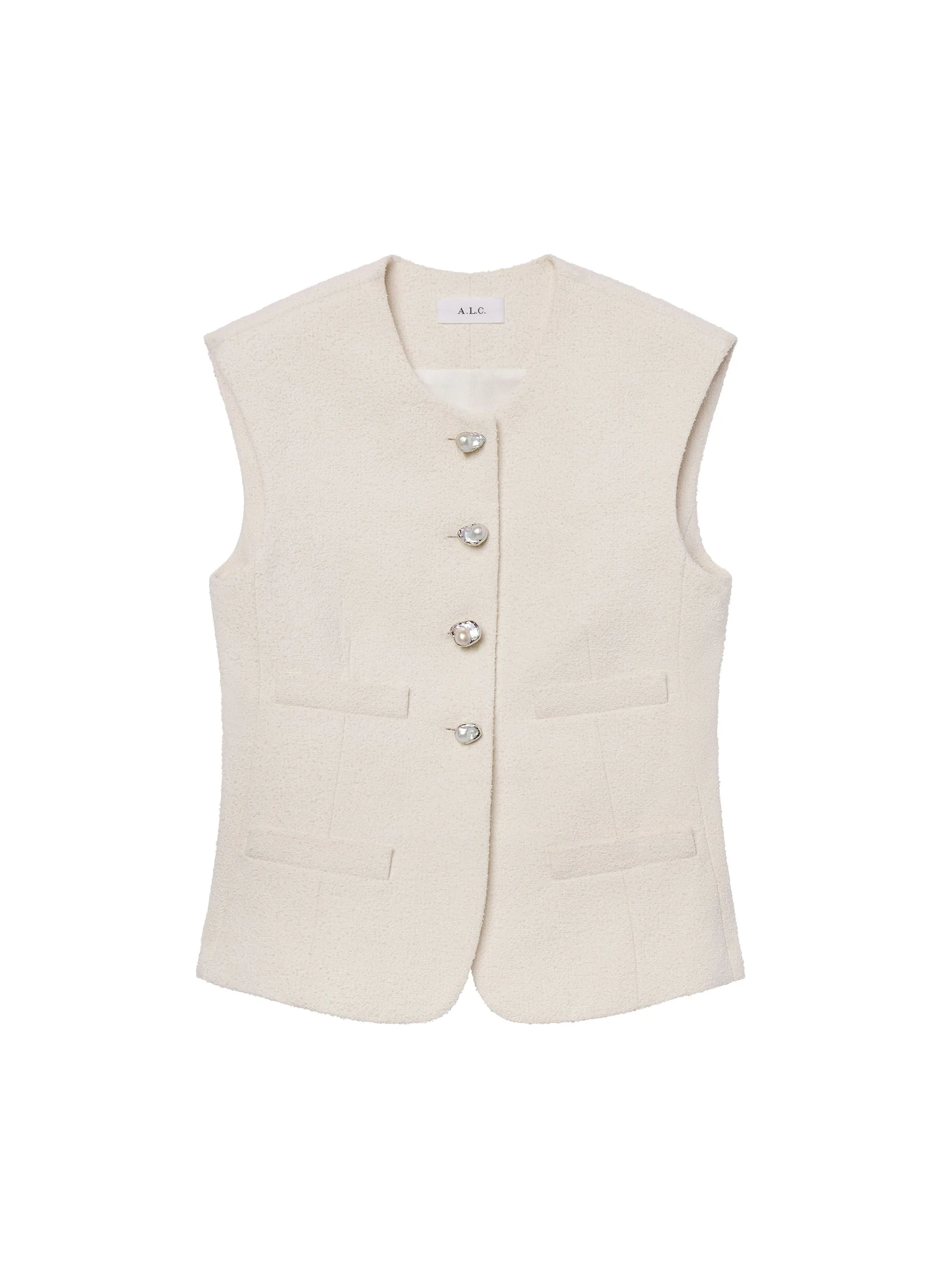 Georgie Pearl Embellished Boucle Vest