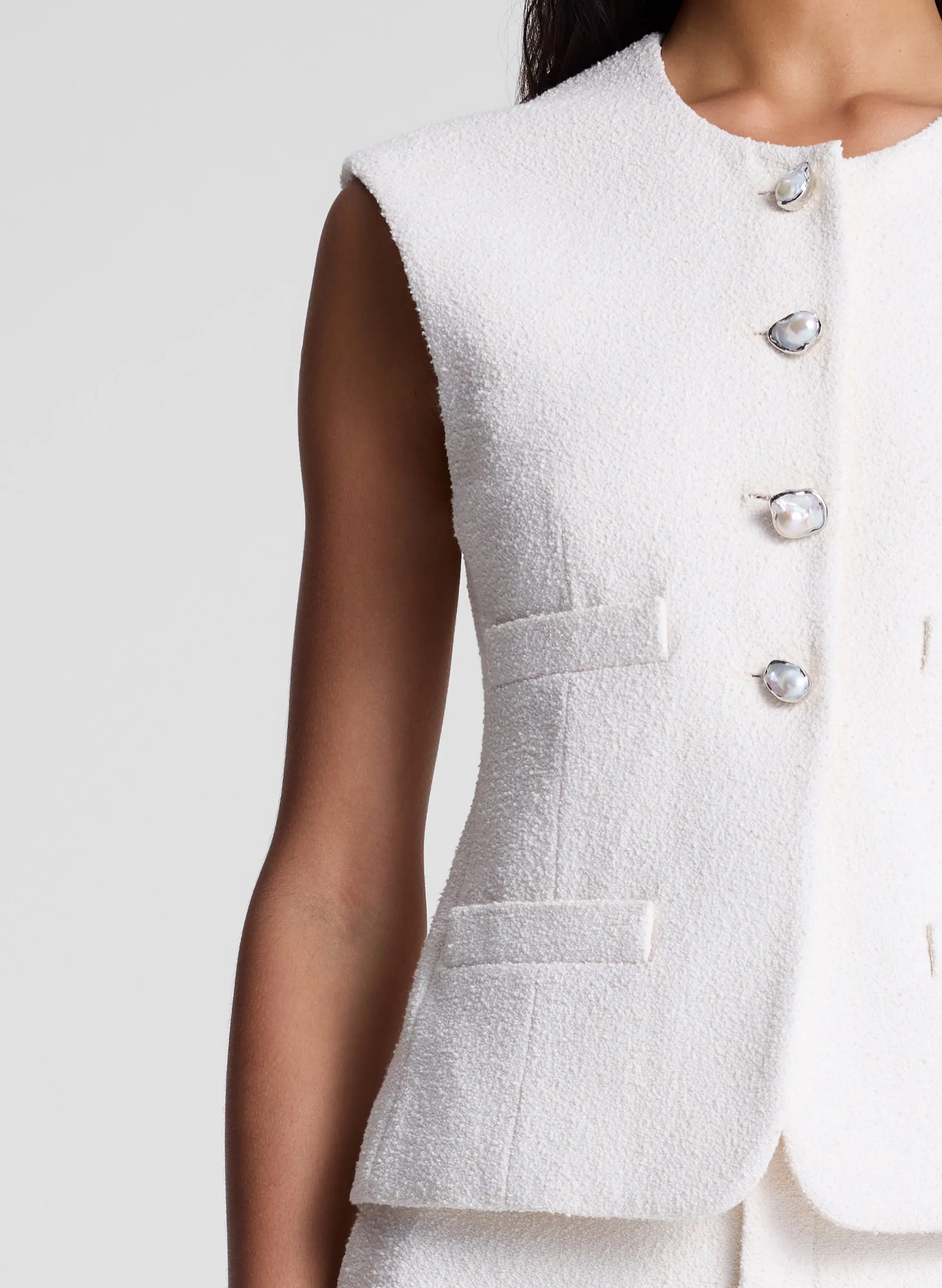 Georgie Pearl Embellished Boucle Vest