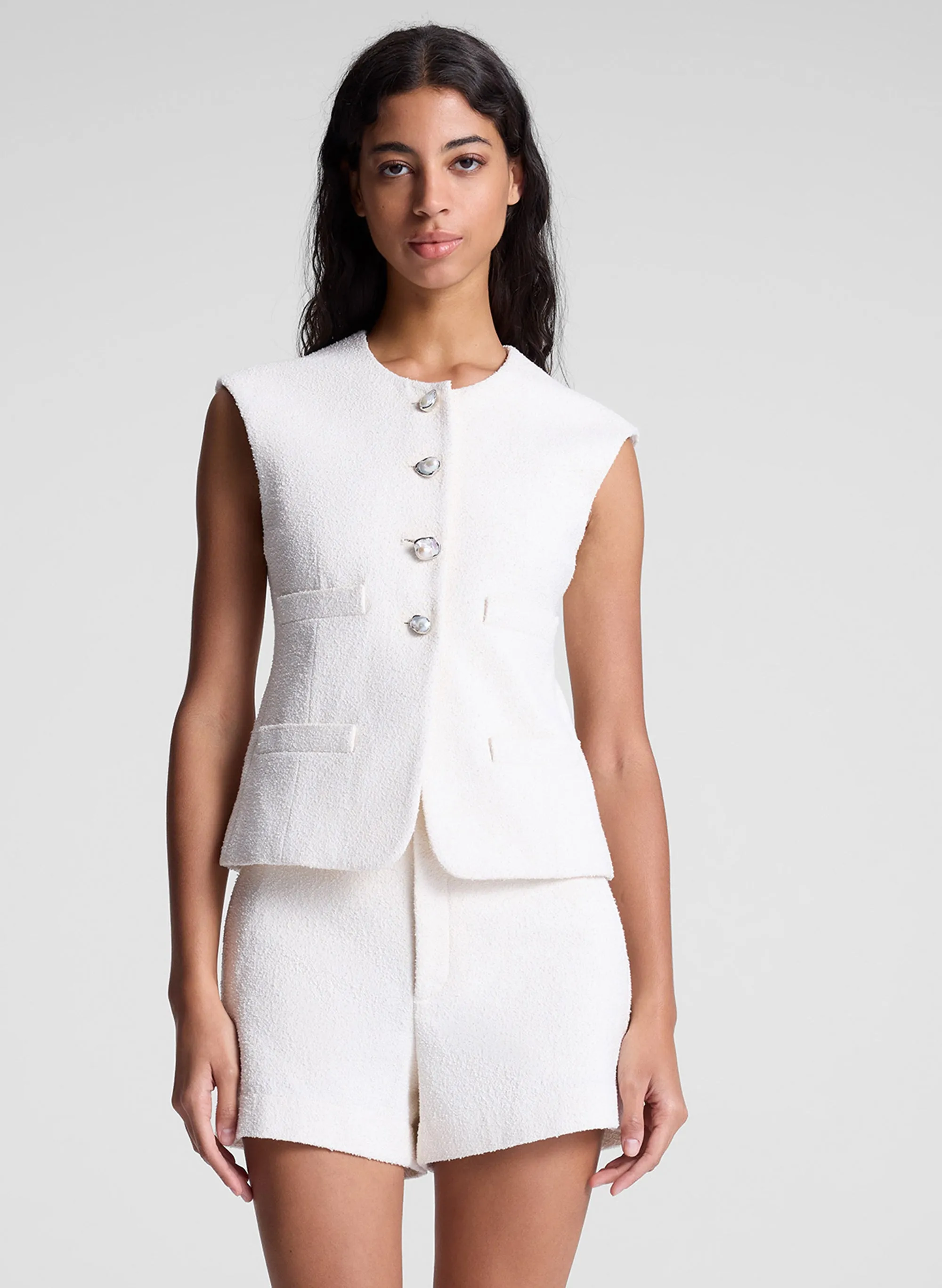 Georgie Pearl Embellished Boucle Vest