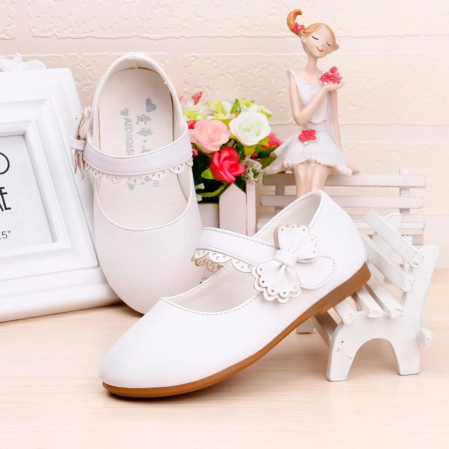 Girls Dress Shoes Toddler Flower Girl Little Kids Mary Jane Ballet Flats Bow Wedding School Party Communion Shoes