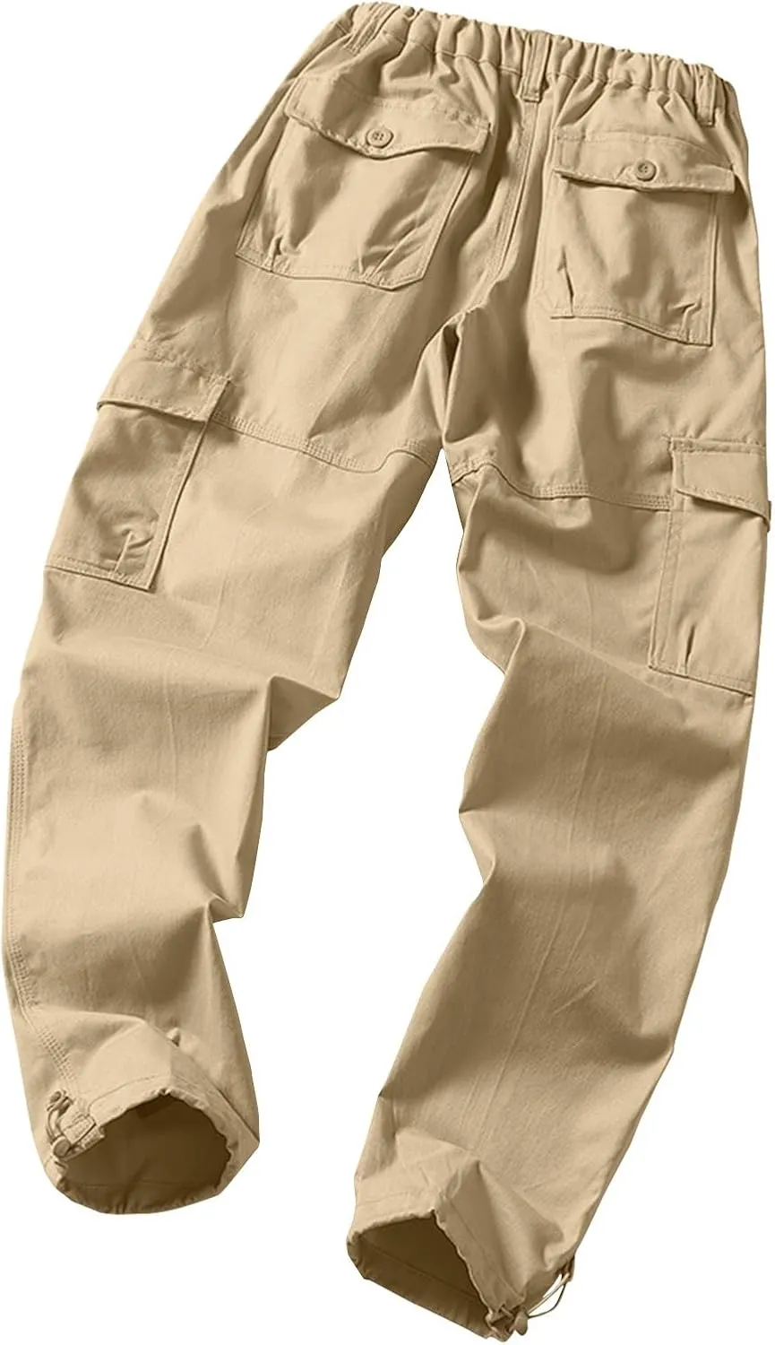 GOFULY Cargo Pants Mens Ripstop Stretch Baggy Sweatpants with Multi Pockets Y2K Hiking Pants Convertible Tall Pants Casual