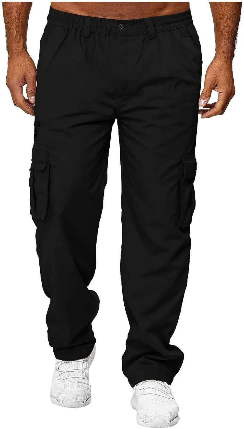 GOFULY Men Cargo Pants Slim with Pockets Fashion Pants Ripstop Stretch Special Occasions Sweatpants Baggy Tactical Pants