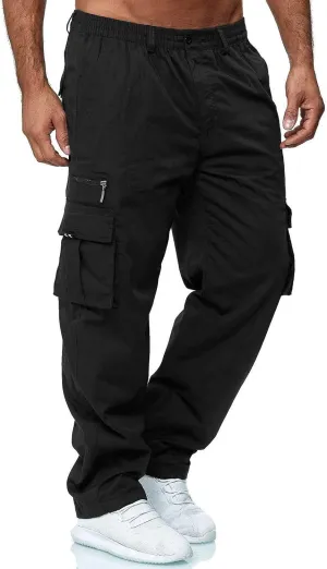 GOFULY Men Cargo Pants Slim with Pockets Fashion Pants Ripstop Stretch Special Occasions Sweatpants Baggy Tactical Pants