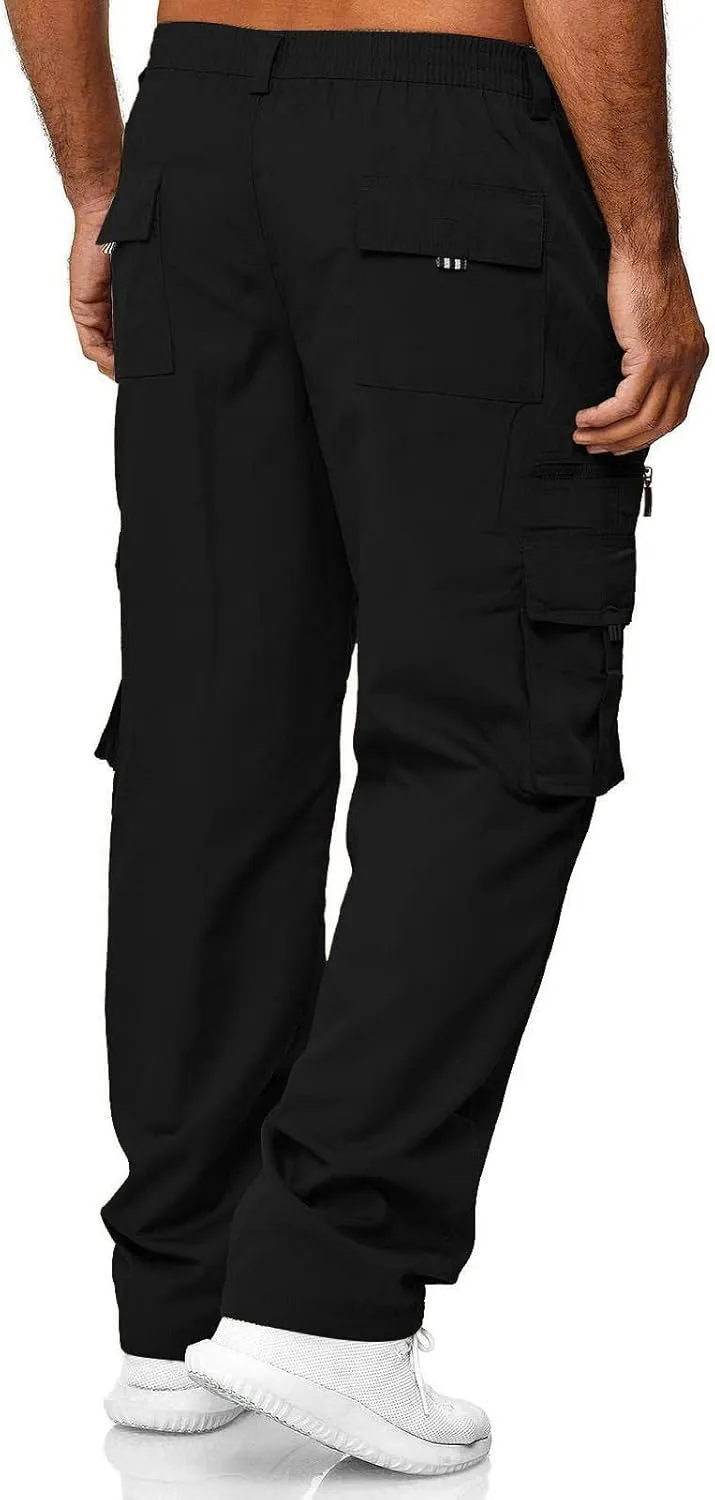 GOFULY Men Cargo Pants Slim with Pockets Fashion Pants Ripstop Stretch Special Occasions Sweatpants Baggy Tactical Pants