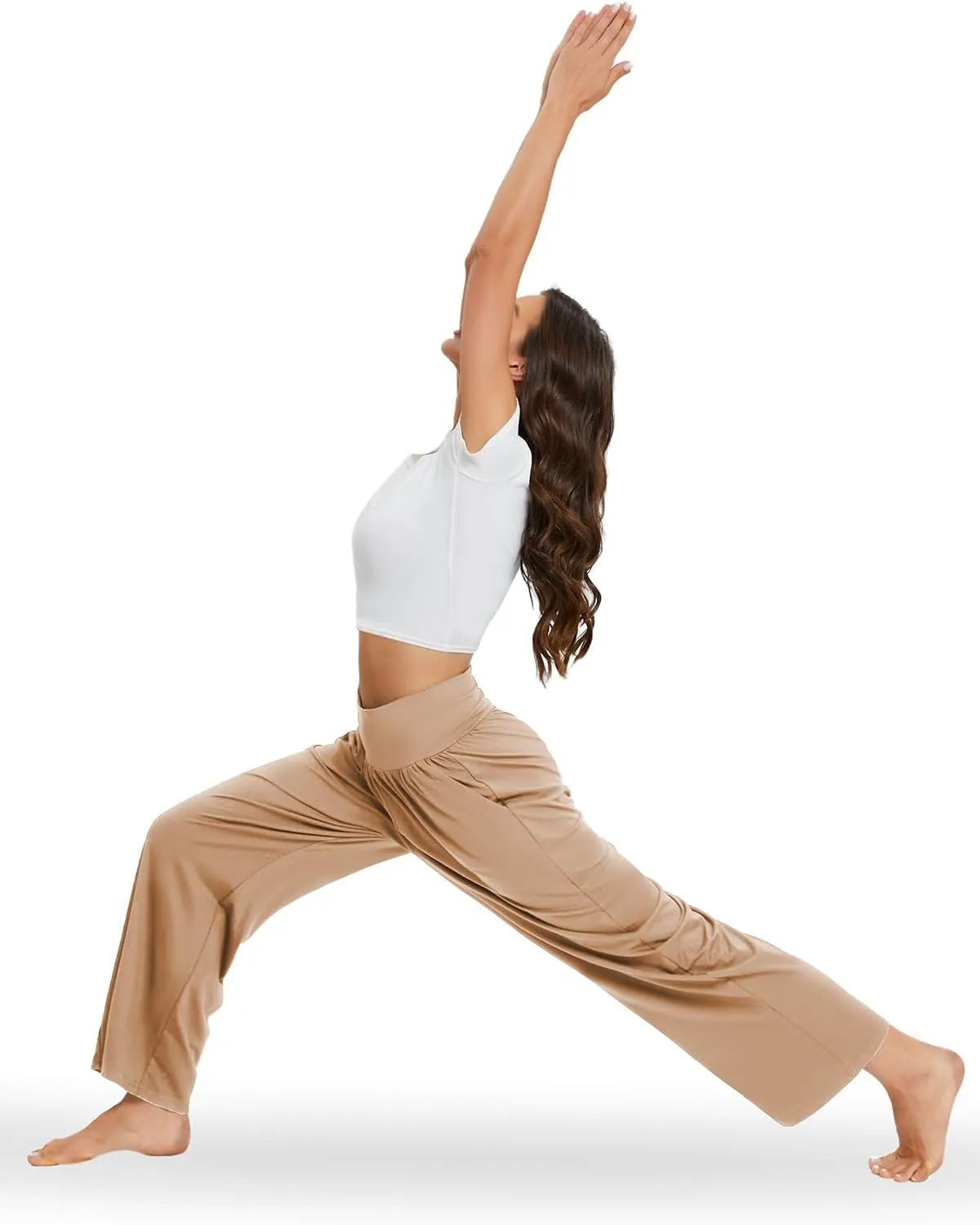 Gracyoga Wide Leg Yoga Pants for Women Casual Loose Cozy Sweatpants High Waisted Lounge Pajama Flowy Pants With Pockets