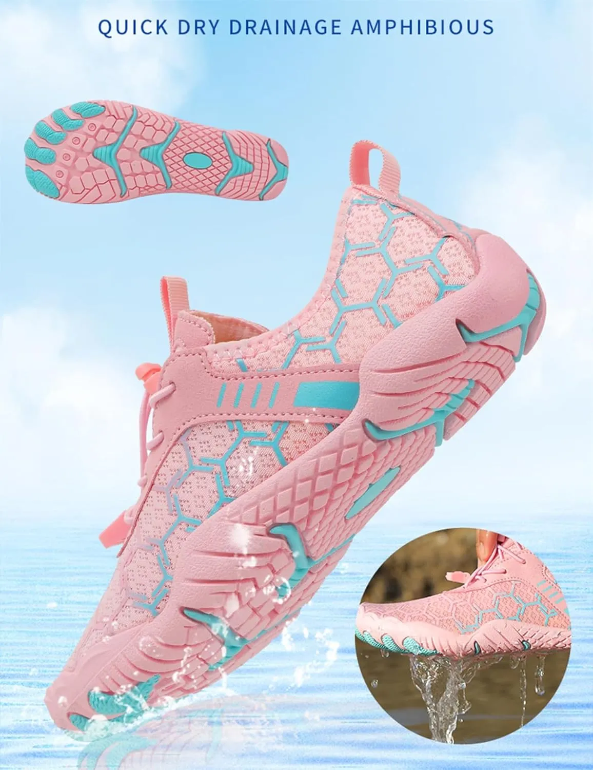 Grounded Footwear for Women Hike Barefoot Shoes Women Wide Toe Box Comfortable Water Shoes Lightweight Breathable Casual Hiking Sneakers Quick Dry Fashion Sneakers for Walking, Running, Gym Athletic