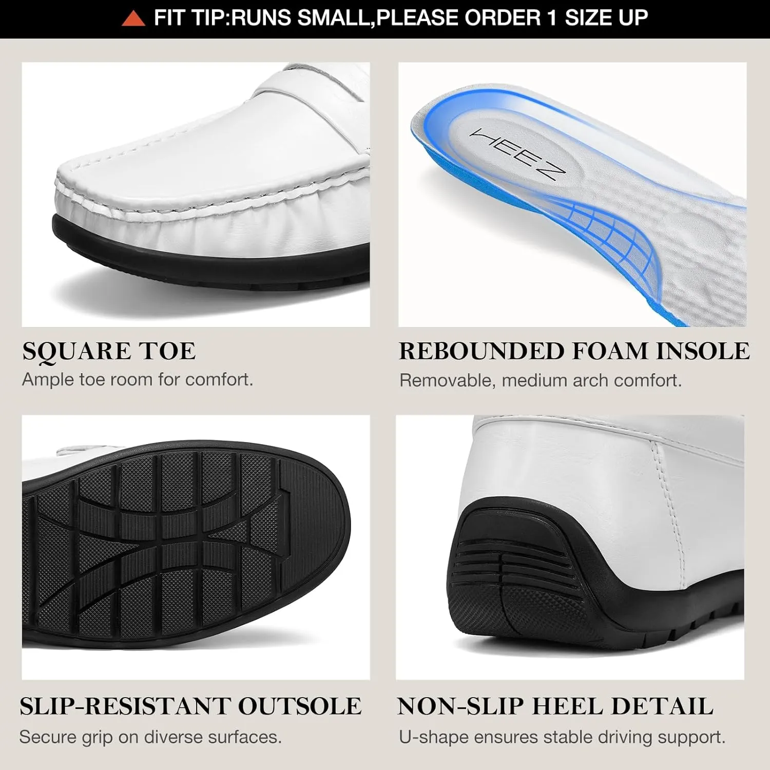 HEEZ Men's Loafers Slip On Dress Shoes Penny Loafers Leather Casual Driving Boat Shoes for Men