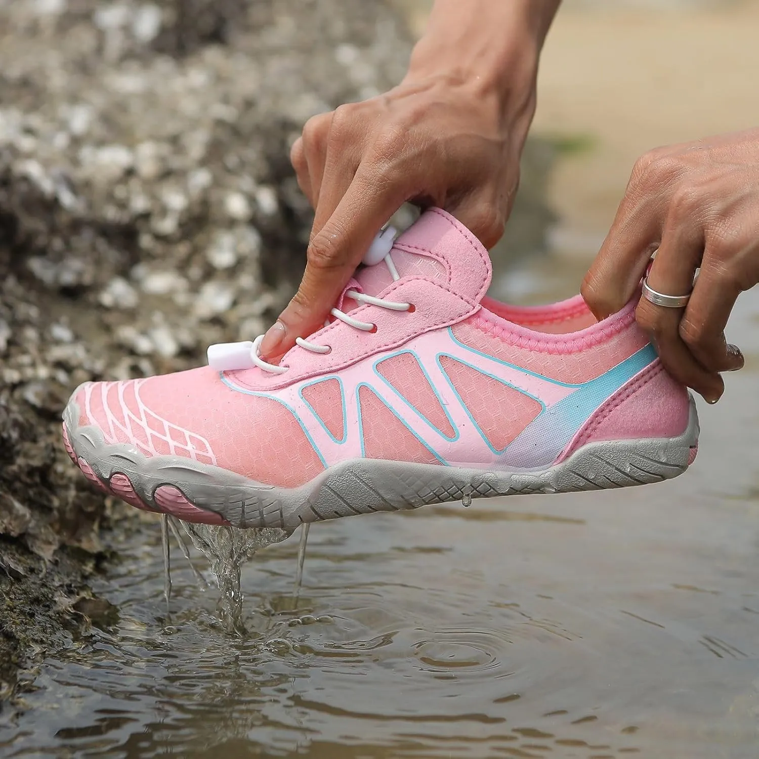 Hike Barefoot Shoes Women Wide Toe Box Walking Shoes Comfortable Breathable Sneakers Grounded Footwear Neuropathy Barefoot Shoe Zero Drop Running Sneakers Swim Socks Quick Dry Lightweight
