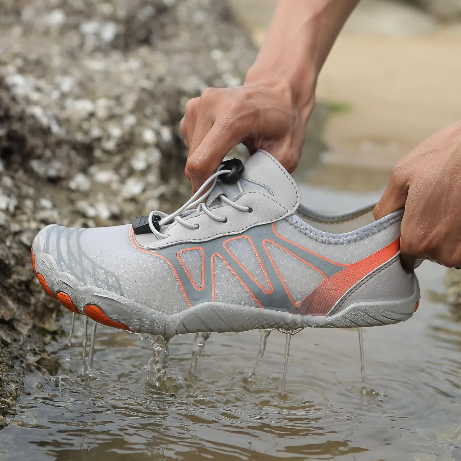 Hike Barefoot Shoes Women Wide Toe Box Walking Shoes Comfortable Breathable Sneakers Grounded Footwear Neuropathy Barefoot Shoe Zero Drop Running Sneakers Swim Socks Quick Dry Lightweight