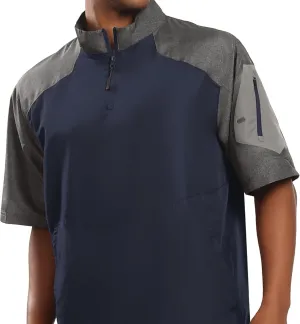 Holloway Raider Pullover Cage Jacket - Weather-Resistant Quarter Zip Athletic Wear with Sleeve Pocket