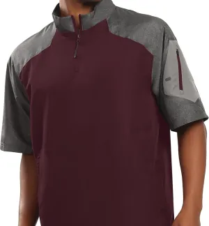Holloway Raider Pullover Cage Jacket - Weather-Resistant Quarter Zip Athletic Wear with Sleeve Pocket