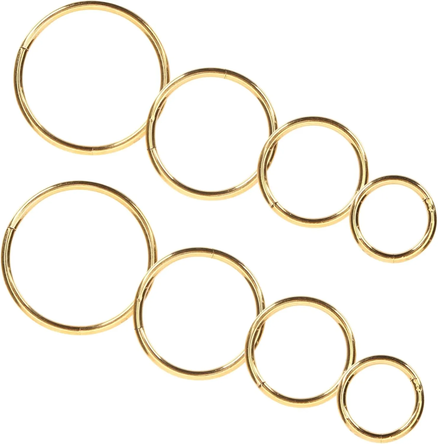 Homoyoyo 8pcs Nose Rings Hoops Gold Spiral Nose Hoop Ring Stainless Steel Women's Nose Jewelry