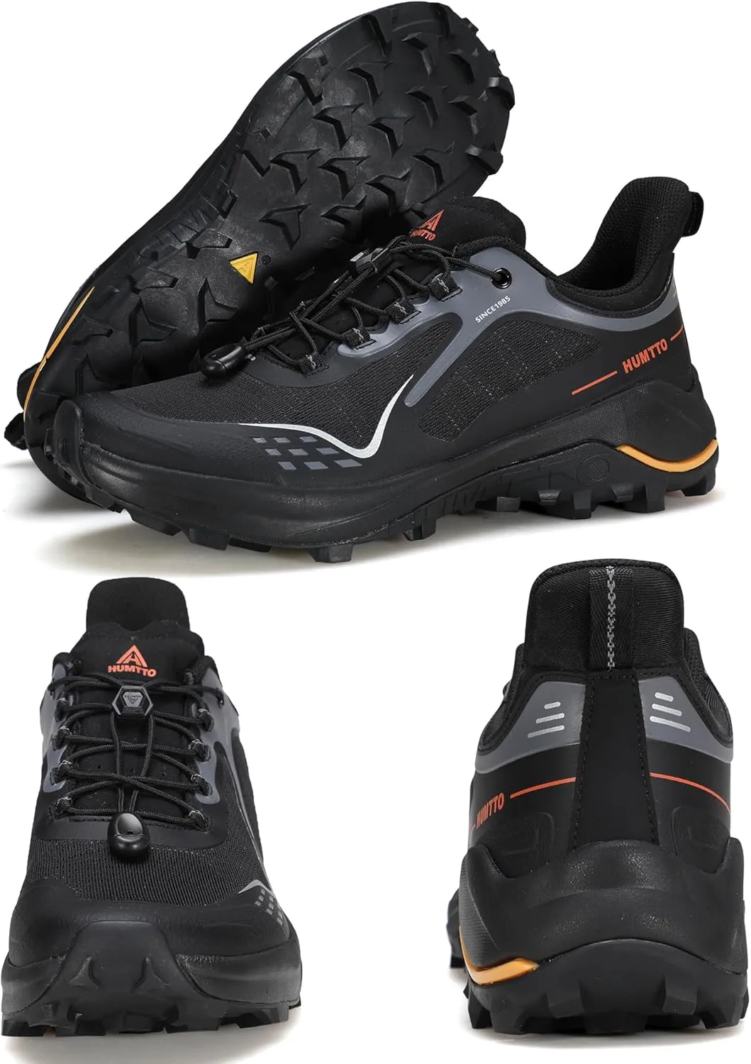 HUMTTO Men's Trail Running Shoes Quick Laces Cross Training Shoes Comfortable Breathable Anti Slip Walking Outdoors Athletic Sneakers