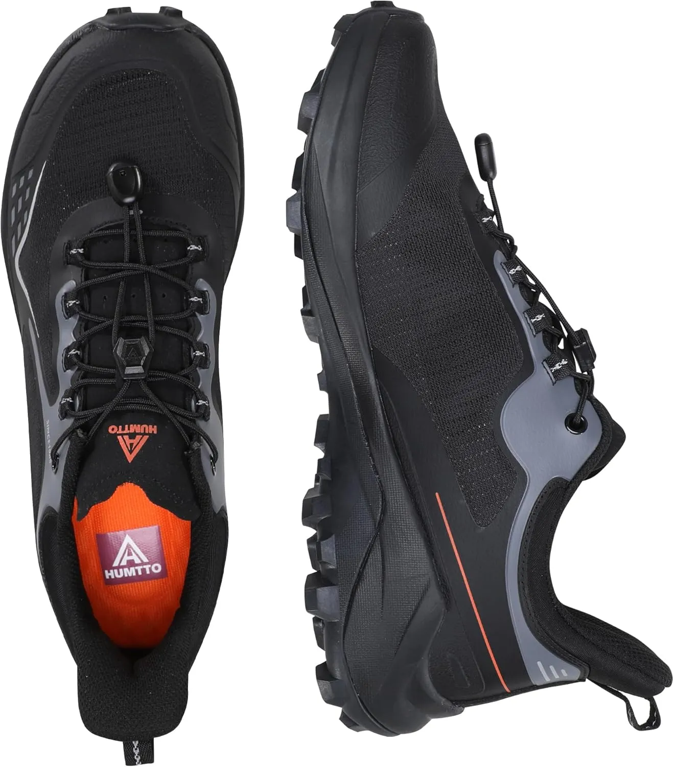 HUMTTO Men's Trail Running Shoes Quick Laces Cross Training Shoes Comfortable Breathable Anti Slip Walking Outdoors Athletic Sneakers