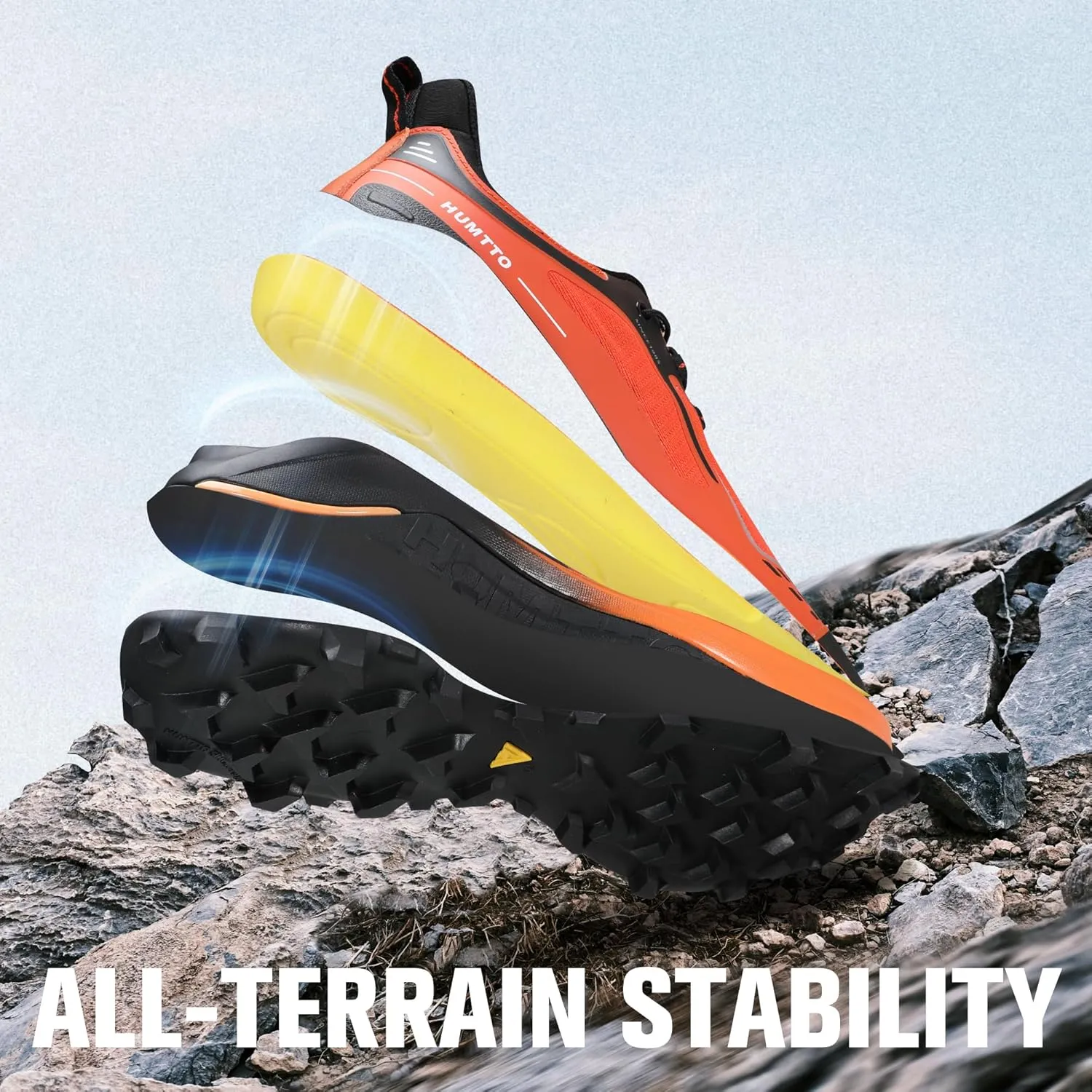 HUMTTO Men's Trail Running Shoes Quick Laces Cross Training Shoes Comfortable Breathable Anti Slip Walking Outdoors Athletic Sneakers
