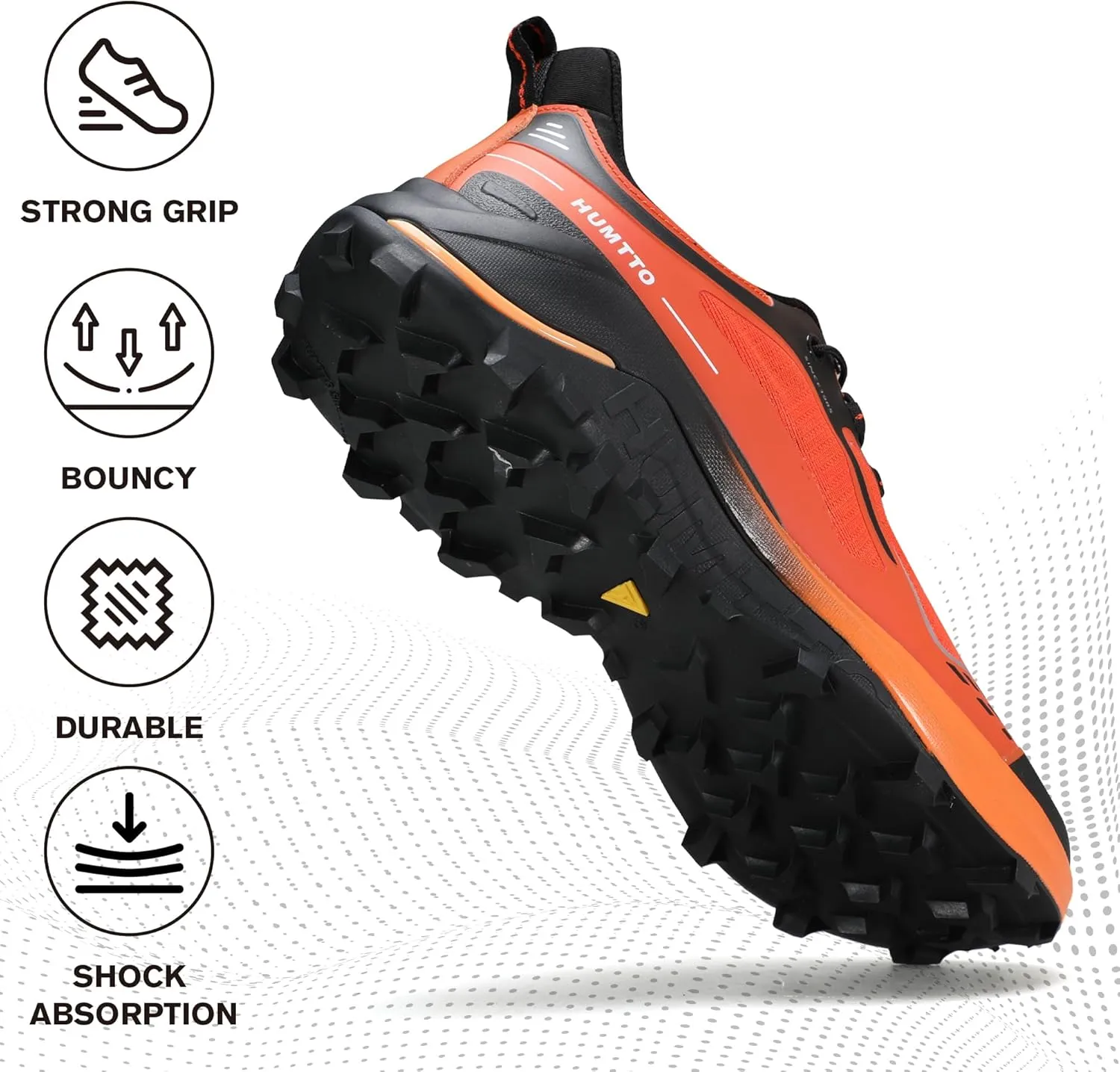 HUMTTO Men's Trail Running Shoes Quick Laces Cross Training Shoes Comfortable Breathable Anti Slip Walking Outdoors Athletic Sneakers