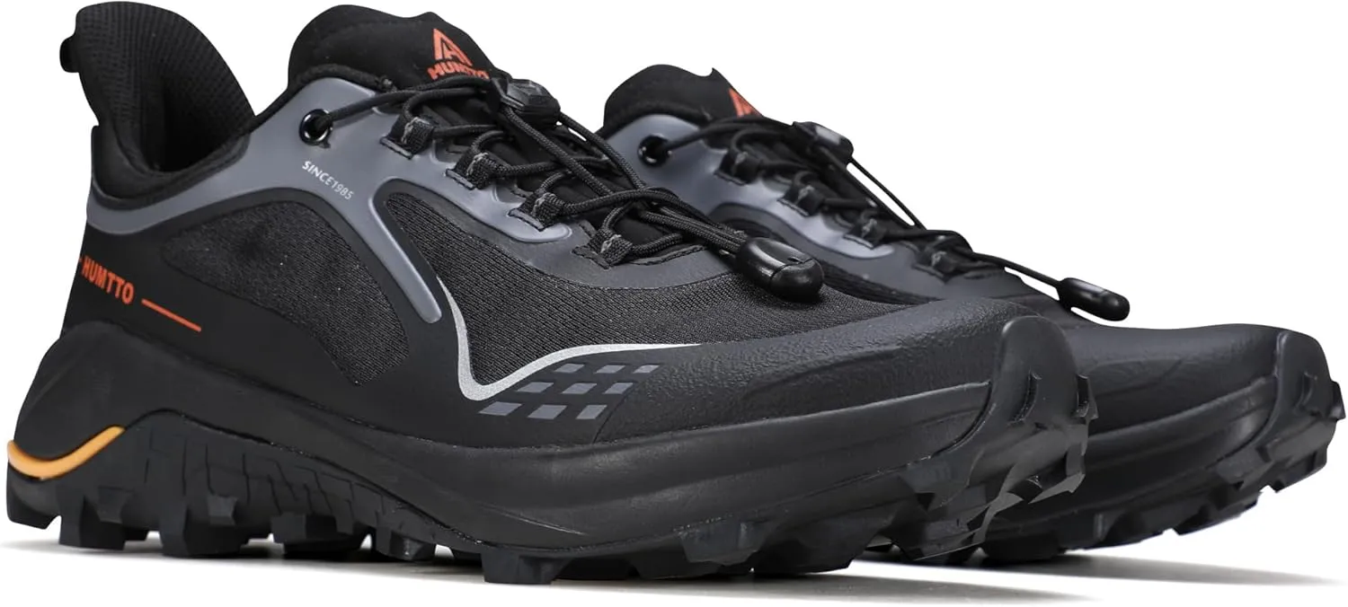 HUMTTO Men's Trail Running Shoes Quick Laces Cross Training Shoes Comfortable Breathable Anti Slip Walking Outdoors Athletic Sneakers