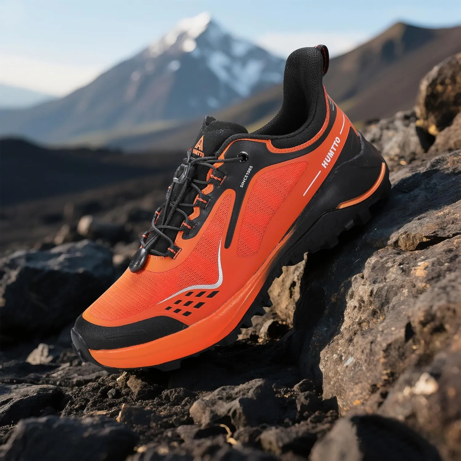 HUMTTO Men's Trail Running Shoes Quick Laces Cross Training Shoes Comfortable Breathable Anti Slip Walking Outdoors Athletic Sneakers