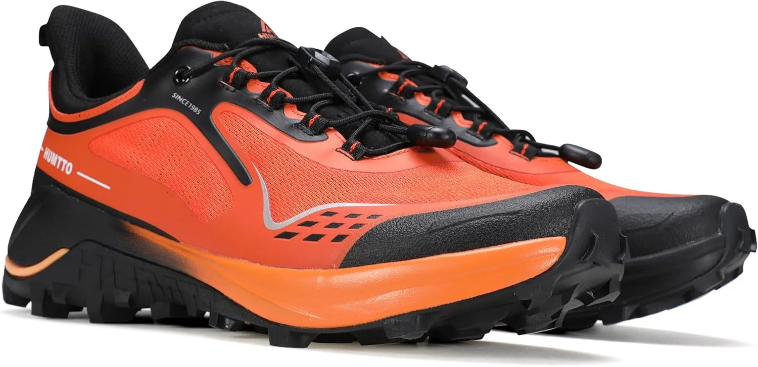 HUMTTO Men's Trail Running Shoes Quick Laces Cross Training Shoes Comfortable Breathable Anti Slip Walking Outdoors Athletic Sneakers