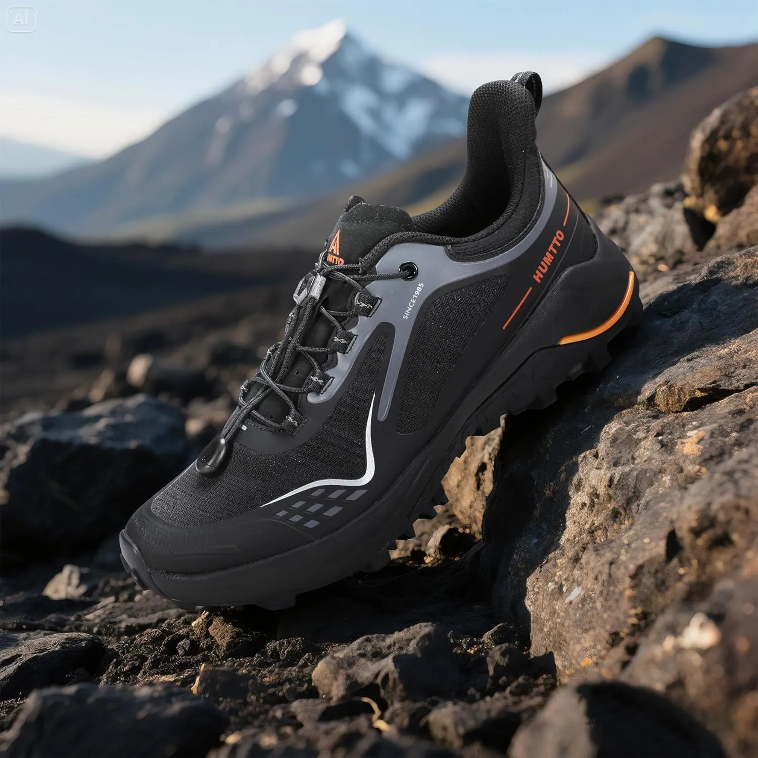 HUMTTO Men's Trail Running Shoes Quick Laces Cross Training Shoes Comfortable Breathable Anti Slip Walking Outdoors Athletic Sneakers