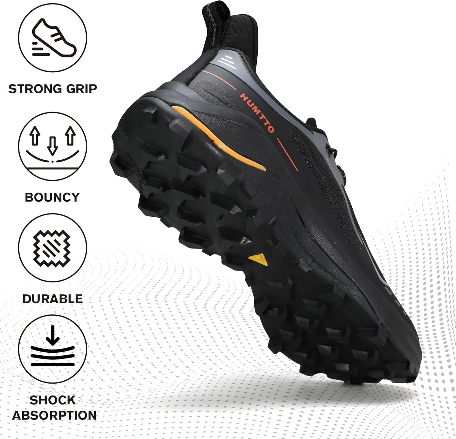 HUMTTO Men's Trail Running Shoes Quick Laces Cross Training Shoes Comfortable Breathable Anti Slip Walking Outdoors Athletic Sneakers